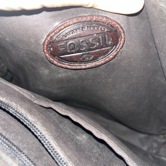 Fossil Vintage Dylan City Brown Leather Crossbody Satchel Bag Unisex - Picture 6 of 7